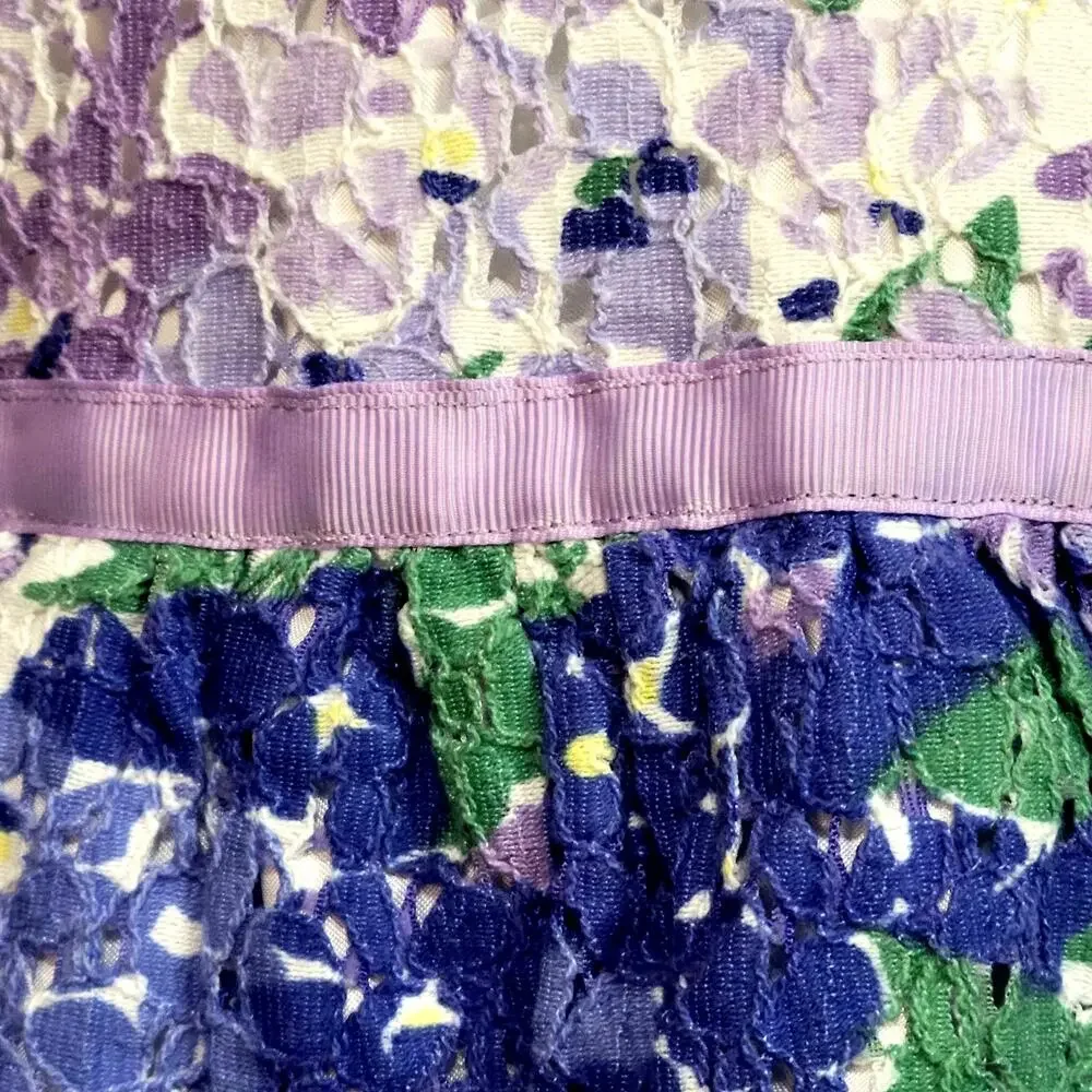 Children's Place Purple Floral Print Lace Dress Size 4T - Picture 3 of 9